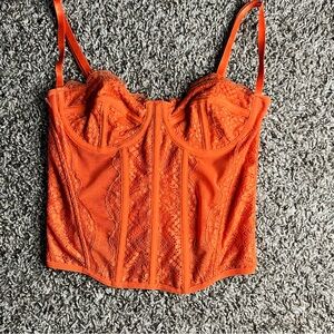 Urban Outfitters Orange Lace corset top